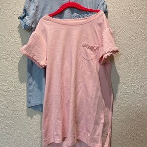 Next Pink Kids Tee with Lace Pocket